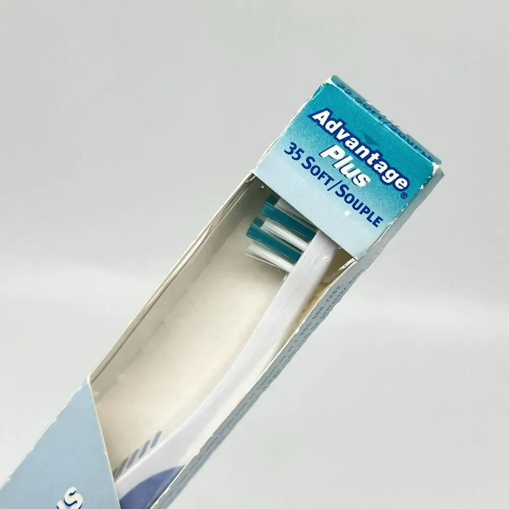 Vintage Oral-B Advantage Plus Toothbrush 35 Soft Power Tip Indicator Blue - NEW